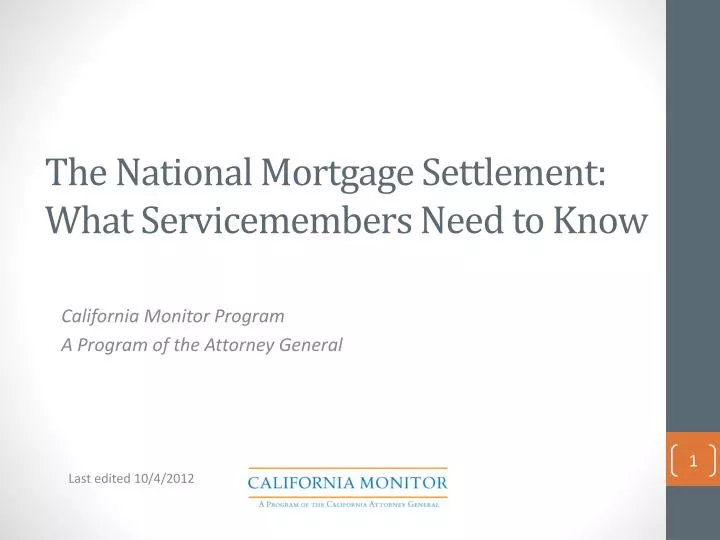 the national mortgage settlement what servicemembers need to know
