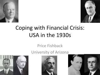 Coping with Financial Crisis: USA in the 1930s