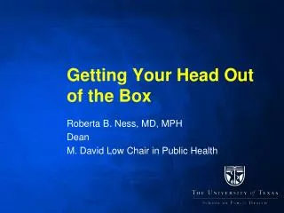 Getting Your Head Out of the Box