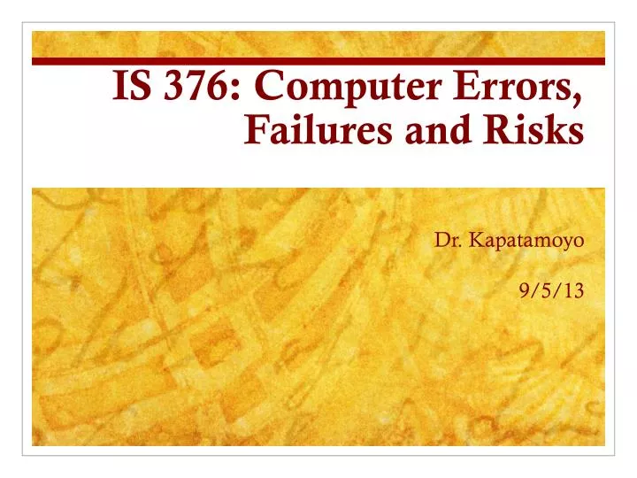 is 376 computer errors failures and risks
