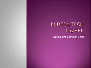 ELDer@tech travel