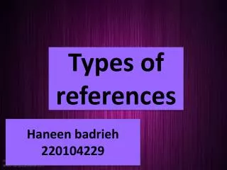 Types of references