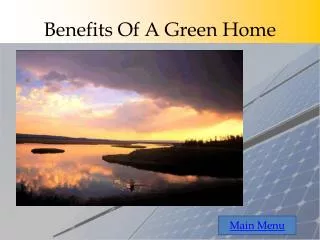 Benefits Of A Green Home