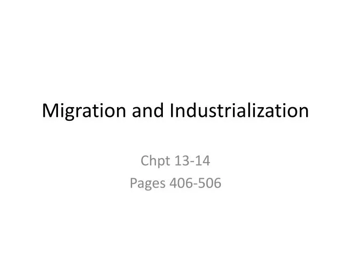 migration and industrialization