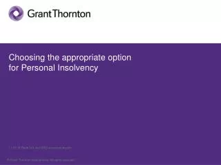 Choosing the appropriate option for Personal Insolvency