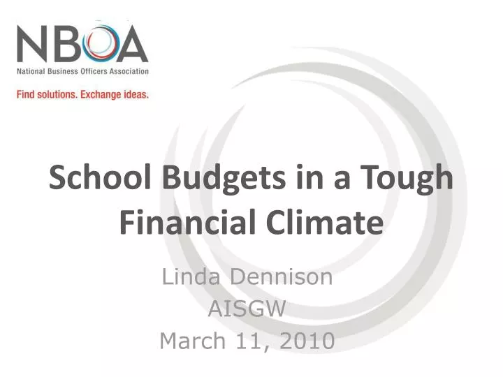 school budgets in a tough financial climate