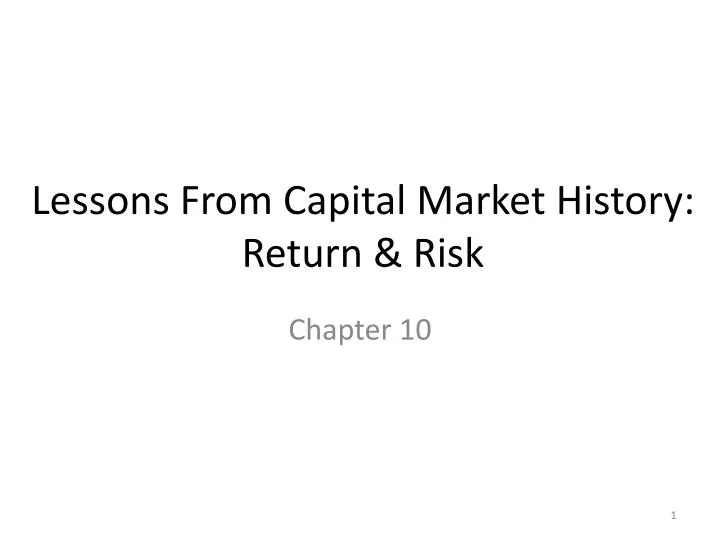 lessons from capital market history return risk