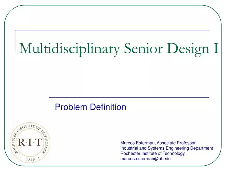 multidisciplinary senior design i