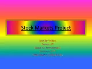 Stock Markets Project