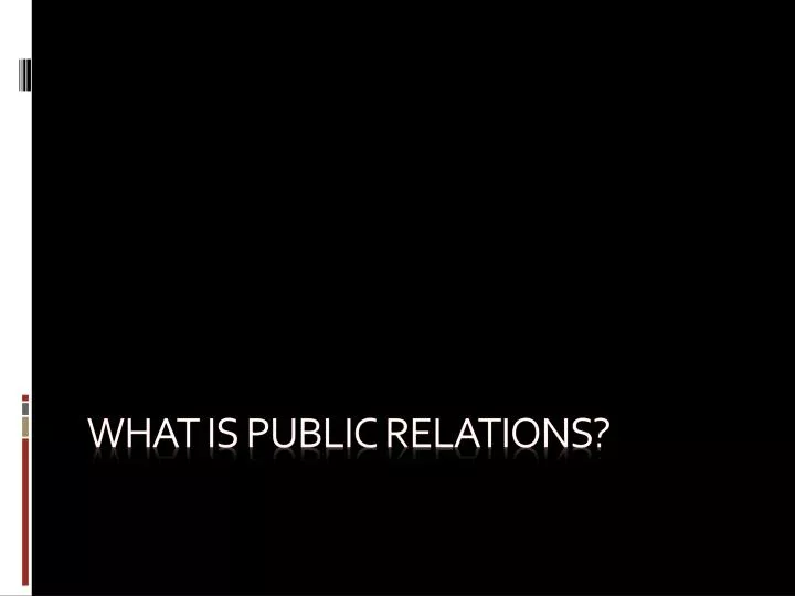 what is public relations