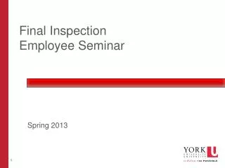 Final Inspection Employee Seminar