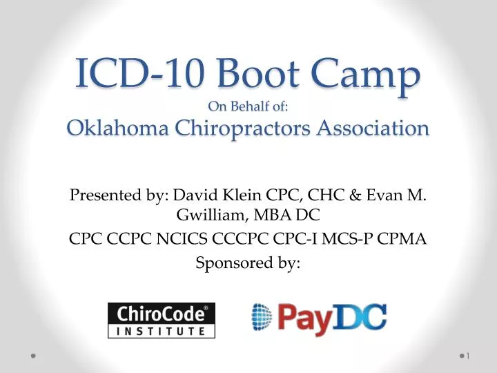 icd 10 boot camp o n behalf of oklahoma chiropractors association