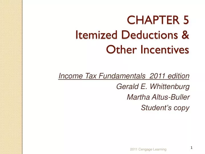 chapter 5 itemized deductions other incentives