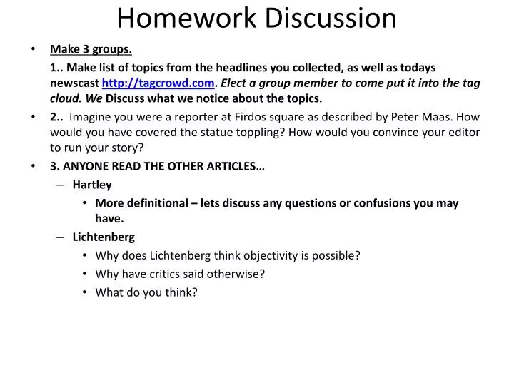 homework discussion