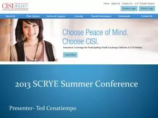 2013 SCRYE Summer Conference Presenter- Ted Cenatiempo