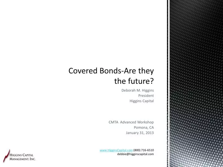 covered bonds are they the future