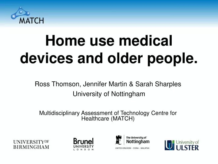 home use medical devices and older people