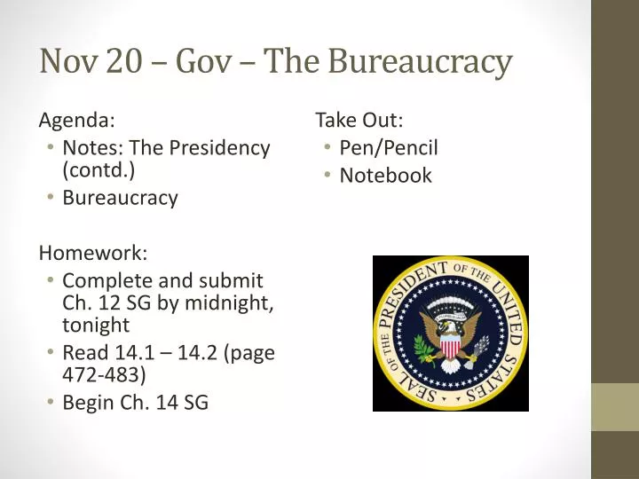 nov 20 gov the bureaucracy
