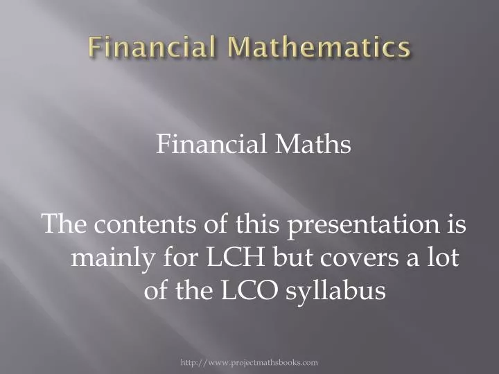 financial mathematics