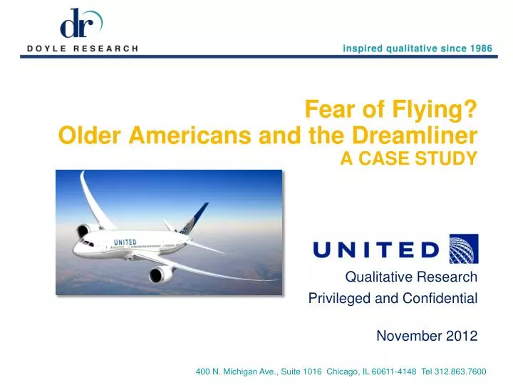 fear of flying older americans and the dreamliner a case study