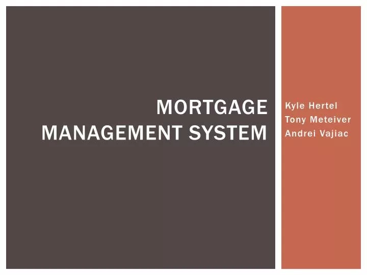 mortgage management system