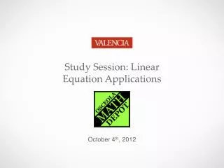 study session linear equation applications
