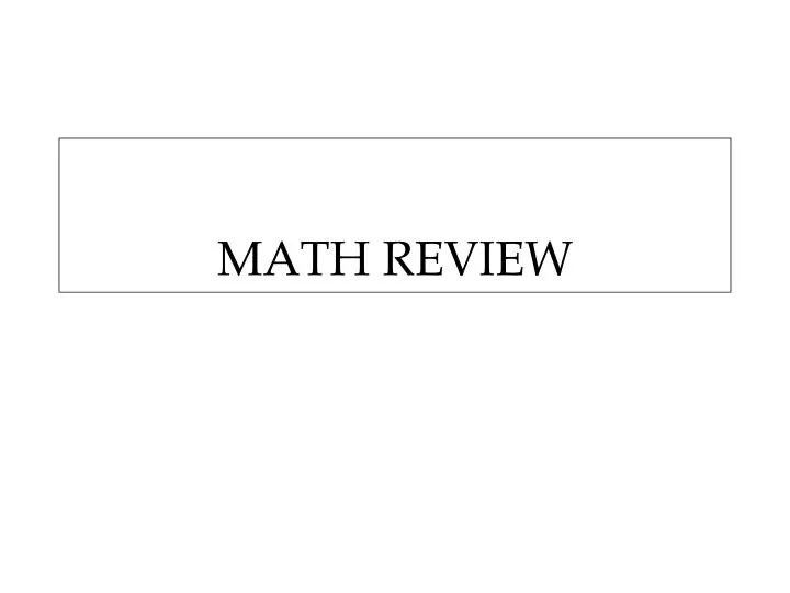 math review