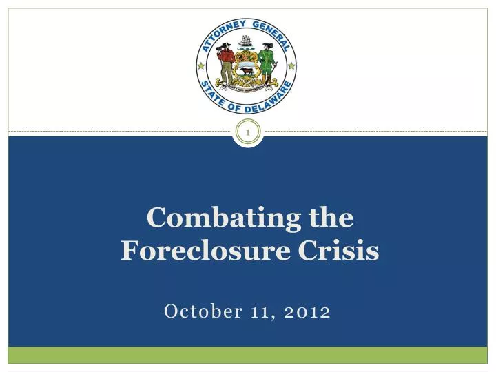 combating the foreclosure crisis