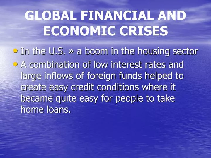 global financial and economic crises