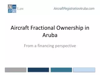 Aircraft Fractional Ownership in Aruba