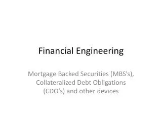 Financial Engineering