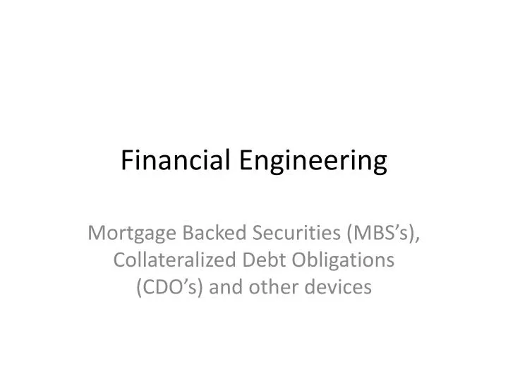 financial engineering