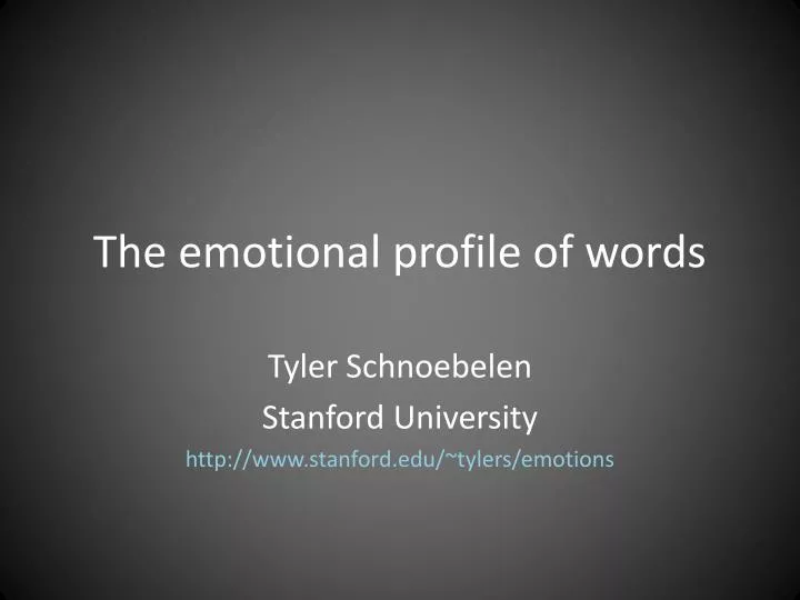 the emotional profile of words