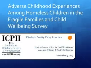 Adverse Childhood Experiences Among H omeless C hildren in the Fragile Families and Child Wellbeing Survey