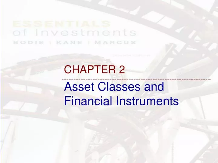 asset classes and financial instruments