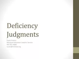 Deficiency Judgments