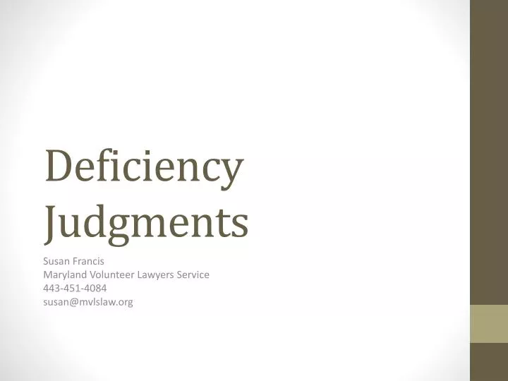 deficiency judgments