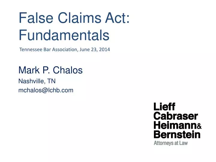 false claims act fundamentals