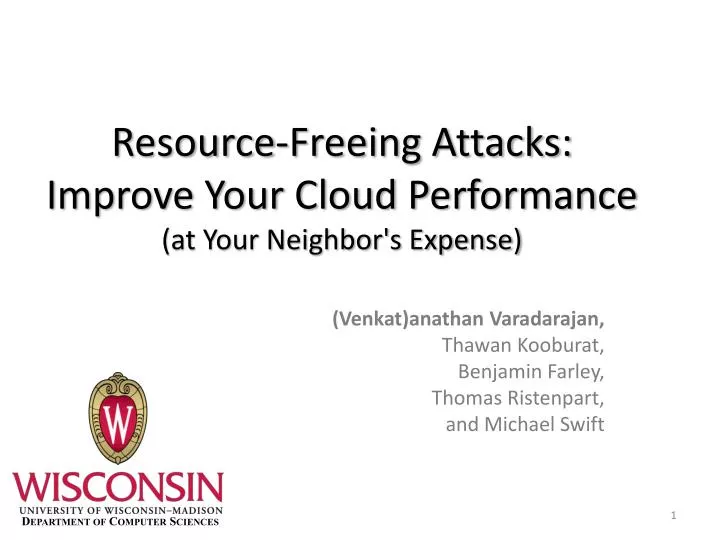 resource freeing attacks improve your cloud performance at your neighbor s expense