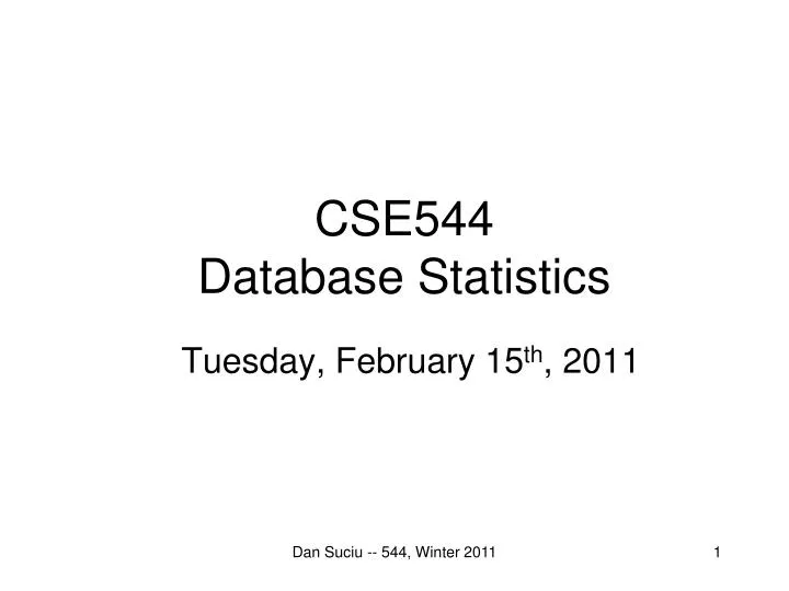 cse544 database statistics