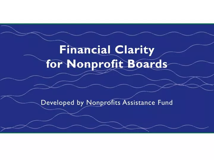 financial clarity for nonprofit boards