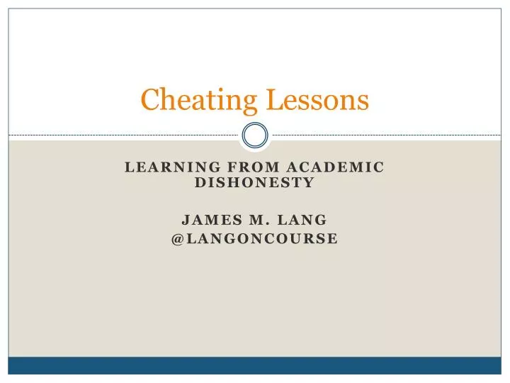 cheating lessons