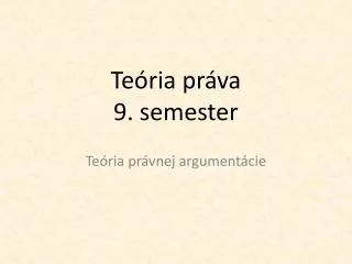 te ria pr va 9 semester