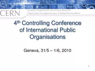 4 th Controlling Conference of International Public Organisations