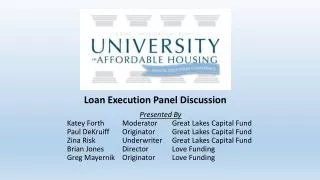 Presented By 	Katey Forth	 Moderator	 Great Lakes Capital Fund