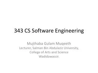 343 CS Software Engineering