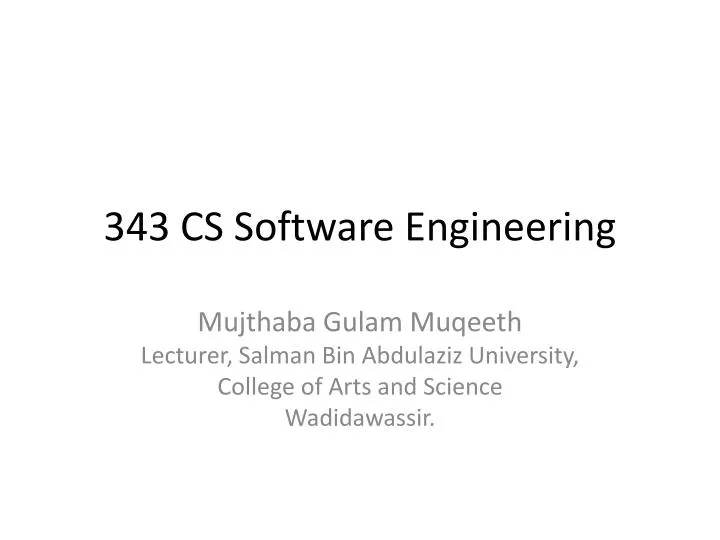 343 cs software engineering