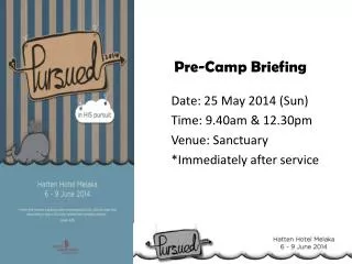 Pre-Camp Briefing