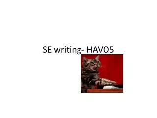 SE writing- HAVO5