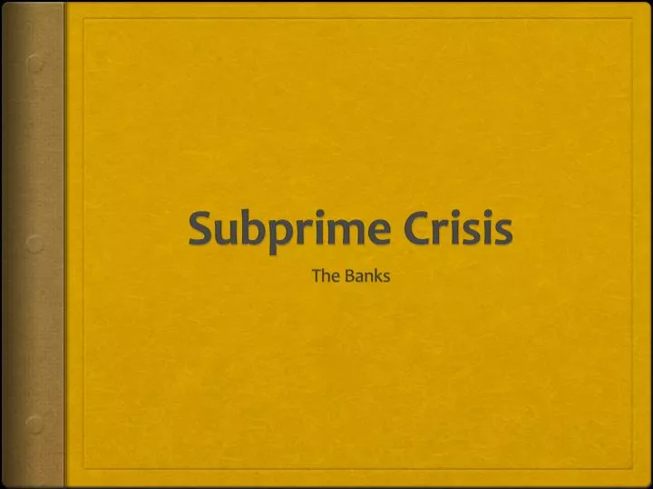 subprime crisis